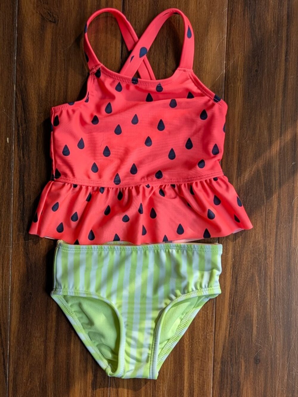 Cat & Jack Two Piece Watermelon Swimsuit, 18m, EUC